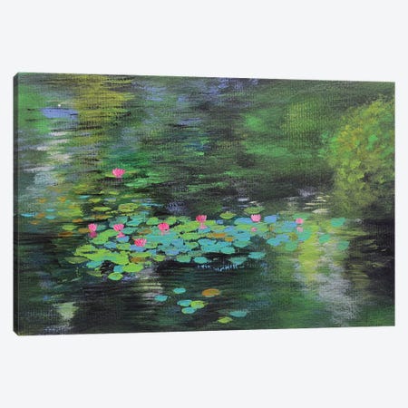 Forest Water Lilies Pond Canvas Print #AMT26} by Amita Dand Canvas Art Print