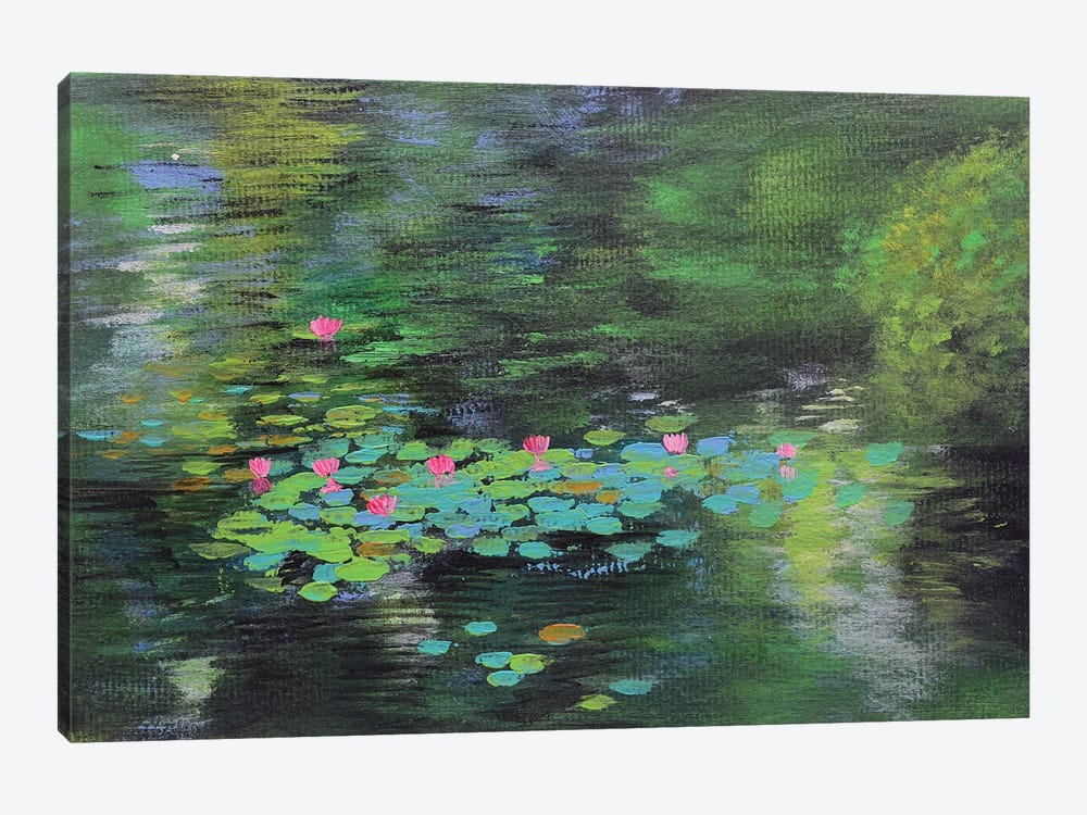 Forest Water Lilies Pond by Amita Dand 1-piece Art Print