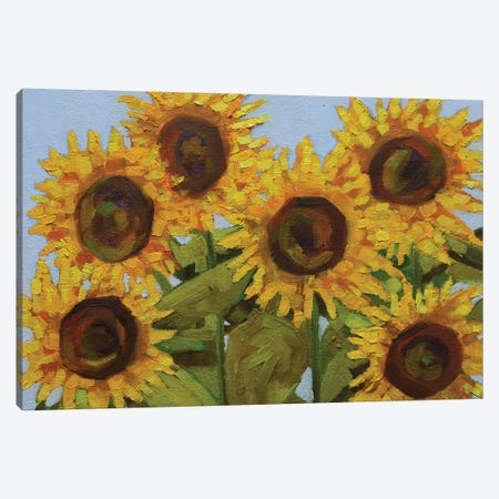 Sunlit Sunflowers Canvas Print #AMT45} by Amita Dand Canvas Art Print