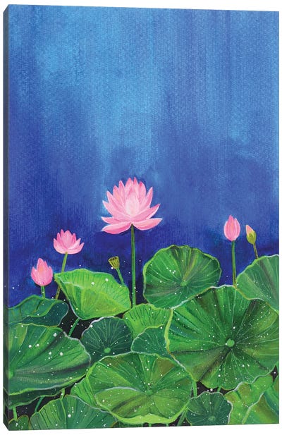 Lotus Bloom Canvas Art Print - Zen Bedroom Art