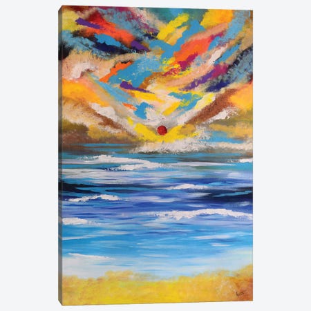 Beach Sunset Canvas Print #AMT4} by Amita Dand Canvas Print