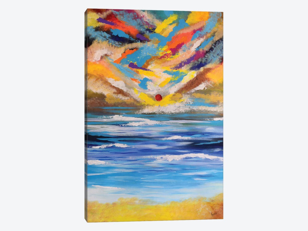 Beach Sunset by Amita Dand 1-piece Canvas Art