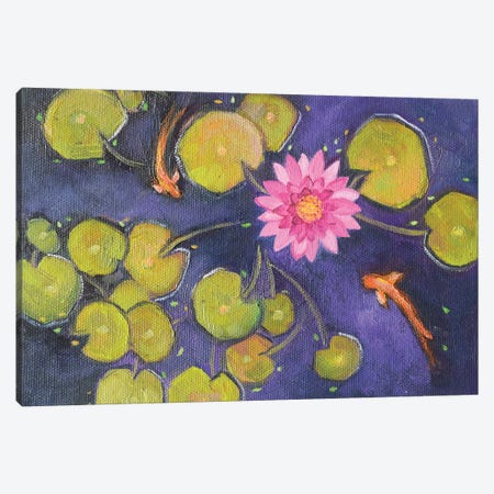 Purple Water Lily Canvas Print #AMT55} by Amita Dand Canvas Wall Art