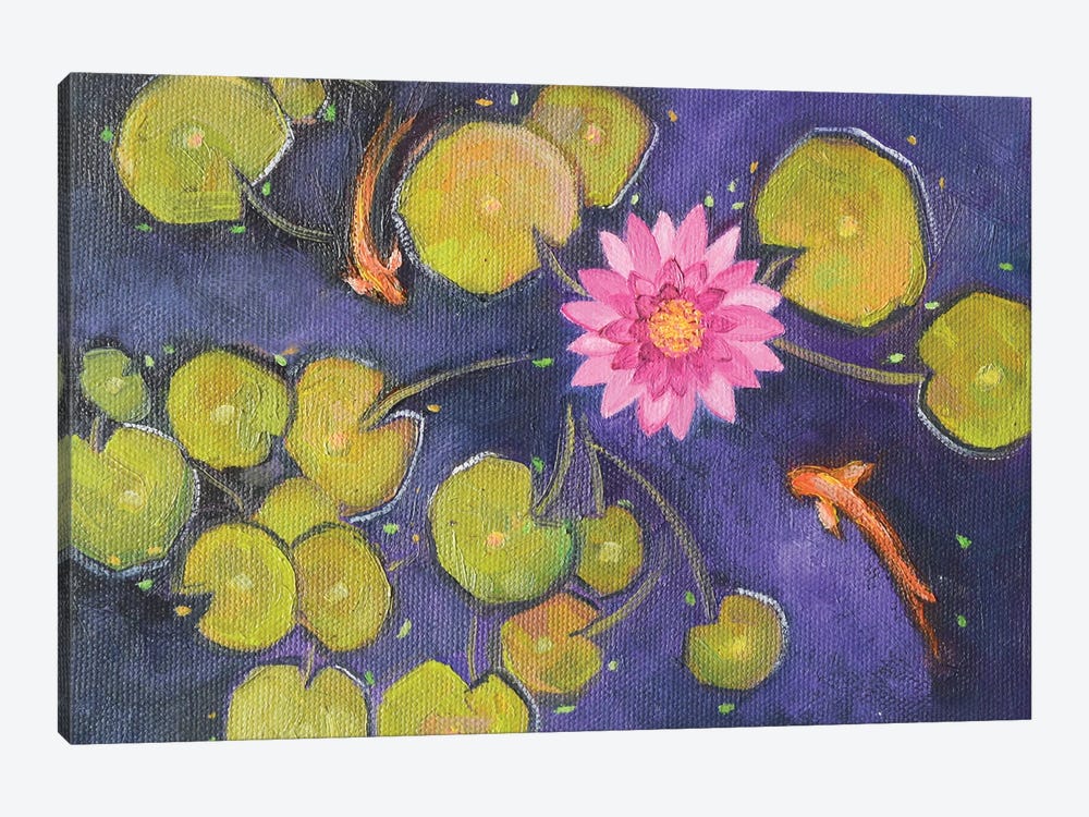 Purple Water Lily by Amita Dand 1-piece Canvas Art Print
