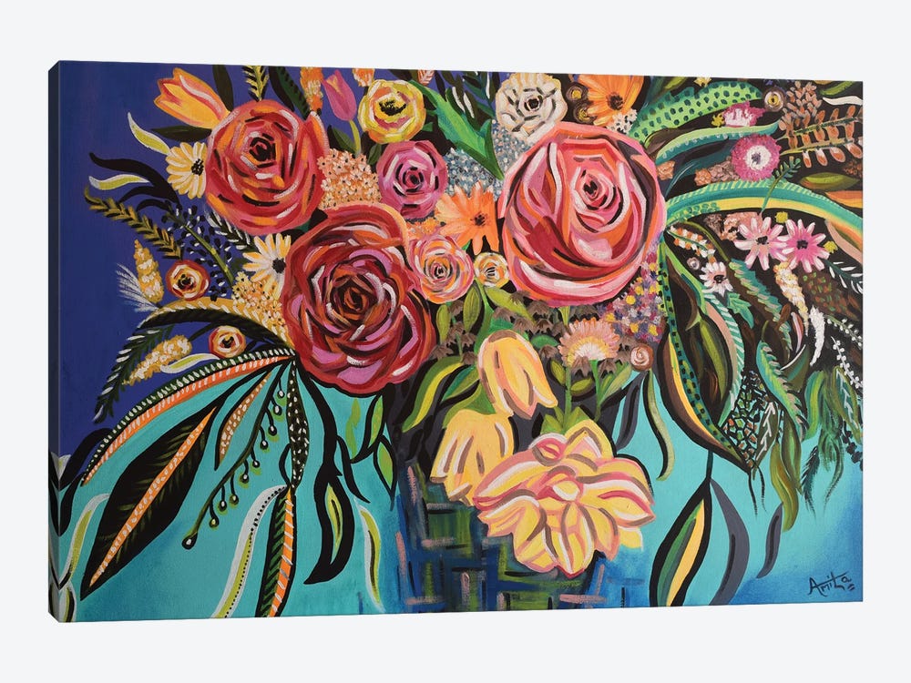 Flower Burst by Amita Dand 1-piece Canvas Print