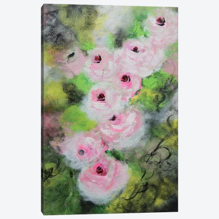 Vintage Pink Roses Canvas Print #AMT63} by Amita Dand Canvas Wall Art