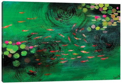 Forest Water Lilies Canvas Art Print - Amita Dand