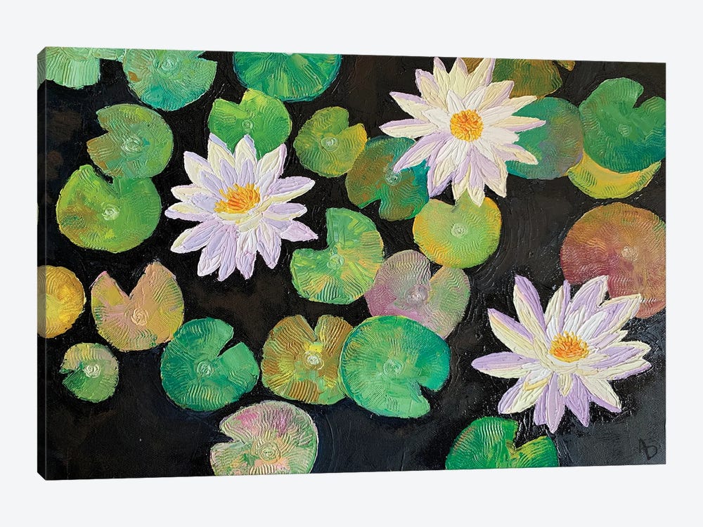 3 Water Lilies by Amita Dand 1-piece Art Print