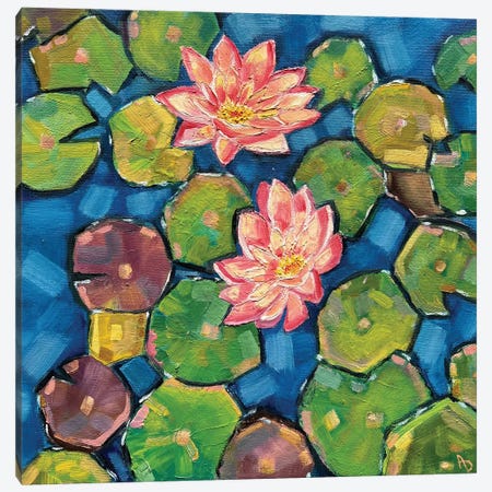 2 Water Lilies Canvas Print #AMT74} by Amita Dand Canvas Art