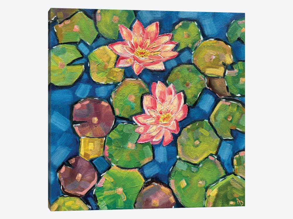 2 Water Lilies by Amita Dand 1-piece Canvas Art