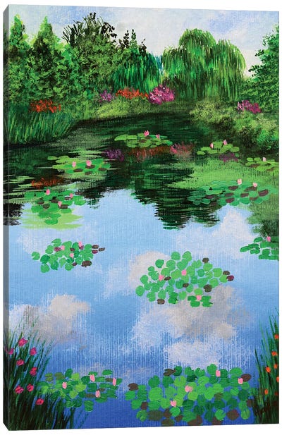 Monets Garden Canvas Art Print - Water Lilies Collection