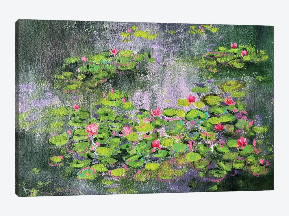 Monet Inspired Water Lilies by Amita Dand 1-piece Canvas Print