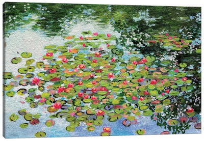 Water Lilies Paradise Canvas Art Print - Amita Dand