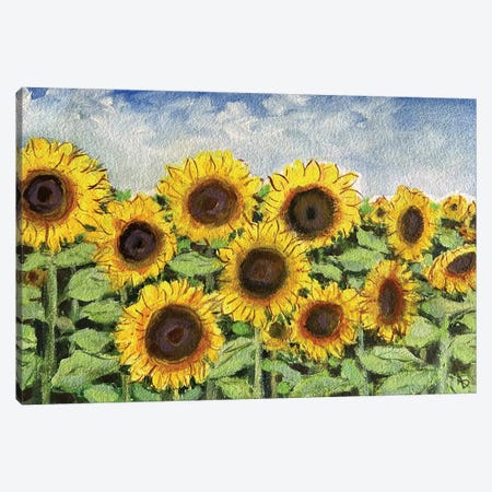 Sunflower Blooms Canvas Print #AMT83} by Amita Dand Canvas Wall Art