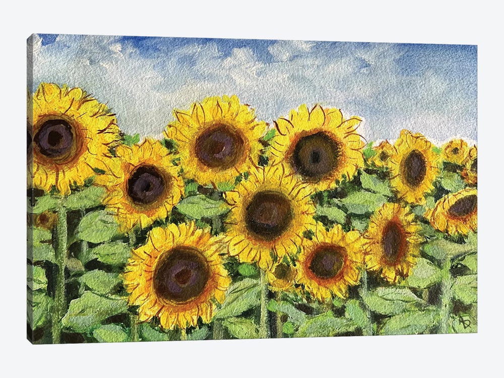 Sunflower Blooms by Amita Dand 1-piece Canvas Wall Art