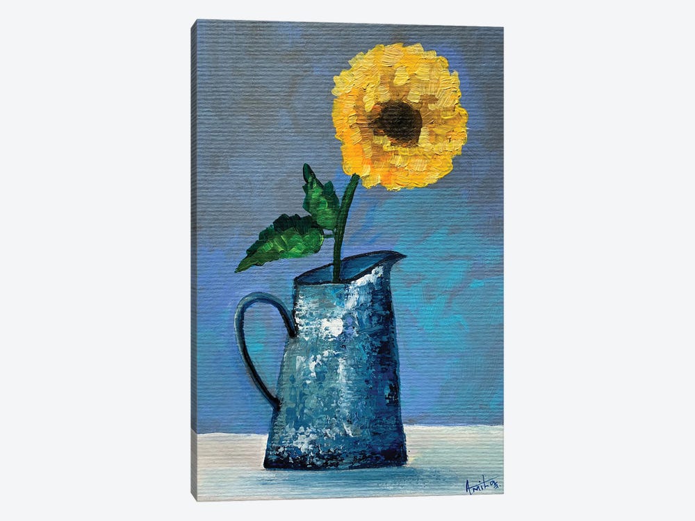 Sunflower In A Jug by Amita Dand 1-piece Canvas Print