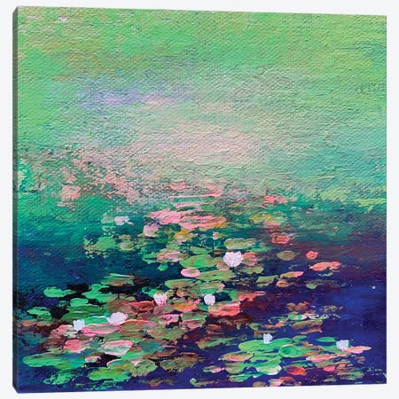 Mini Abstract Water Lilies Canvas Print #AMT91} by Amita Dand Canvas Print