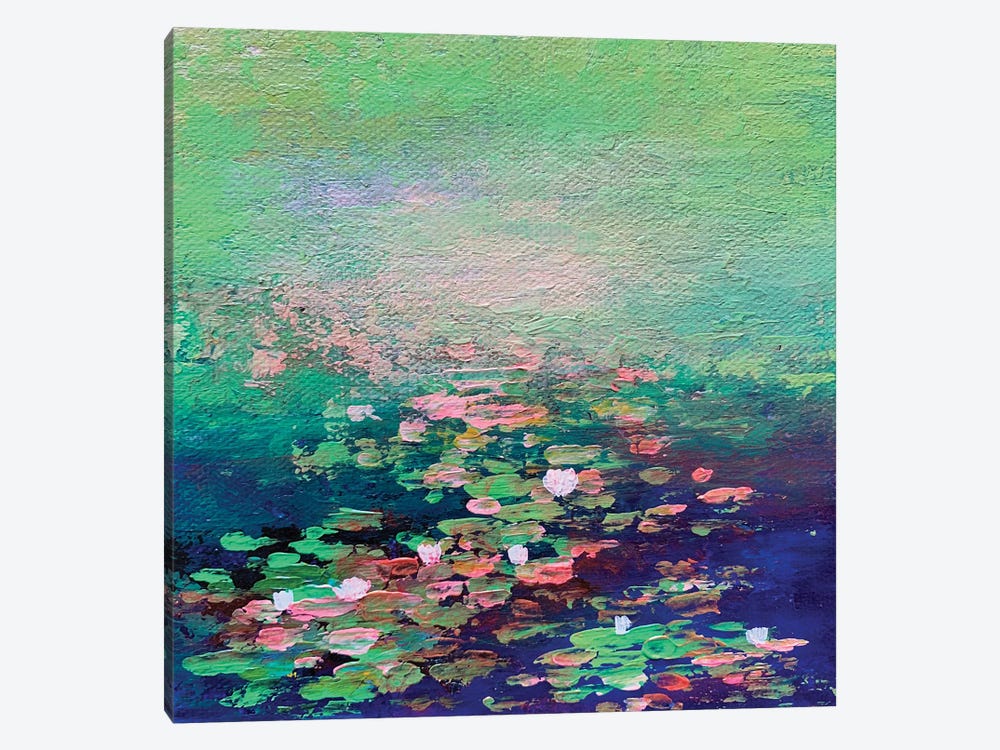 Mini Abstract Water Lilies by Amita Dand 1-piece Canvas Print