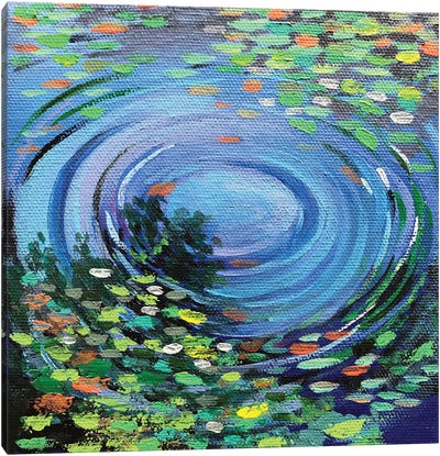 Pond Reflections Canvas Art Print - Blue Art
