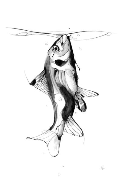 Black & White Drawings & Illustrations: Fish Fuel by Alexis Marcou