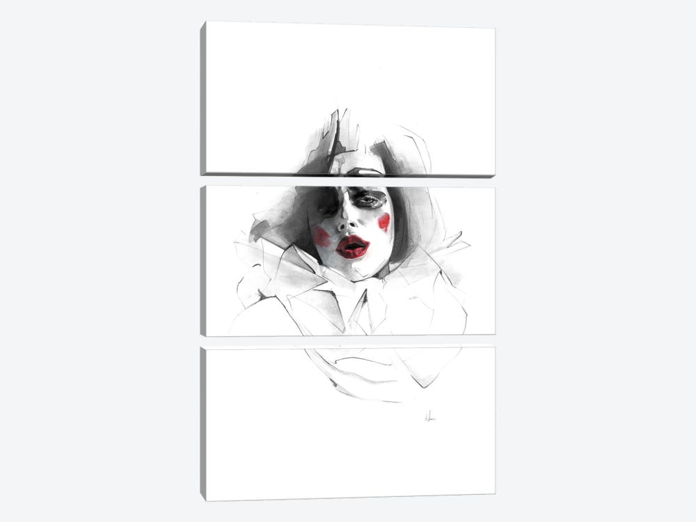 Red Lips by Alexis Marcou 3-piece Canvas Art Print