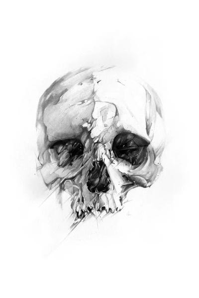 Black & White Minimalist Décor: Skull XLVI by Alexis Marcou