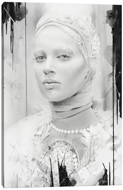 Snow Queen Canvas Art Print - Multimedia Portraits
