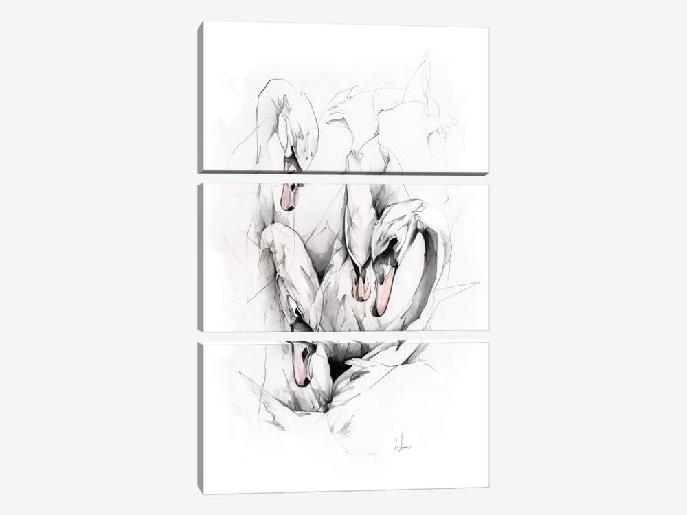 Swans by Alexis Marcou 3-piece Canvas Print