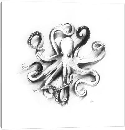 Flat Octopus Canvas Art Print - Octopus Art