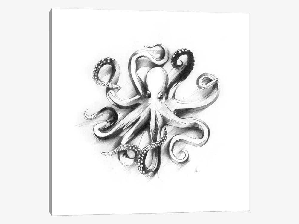 Flat Octopus by Alexis Marcou 1-piece Canvas Art Print