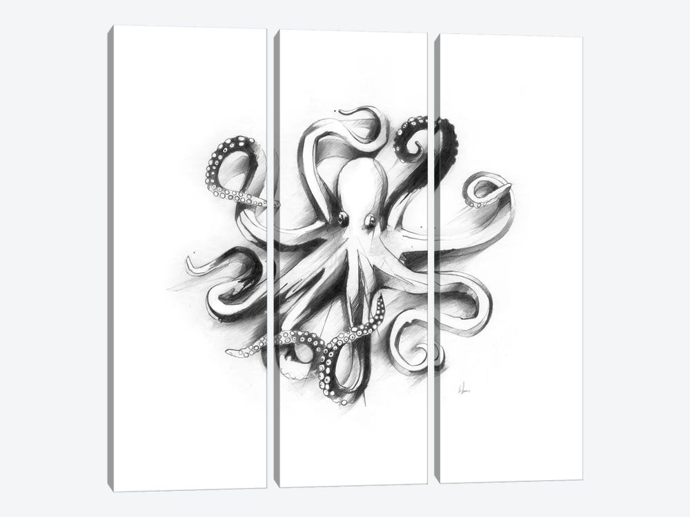 Flat Octopus by Alexis Marcou 3-piece Art Print