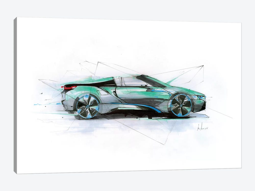 i8 Green Profile by Alexis Marcou 1-piece Canvas Art