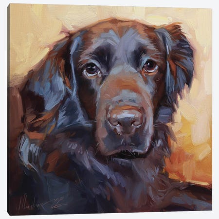 Brown Dog Painting Canvas Print #AMV100} by Alex Movchun Canvas Art Print