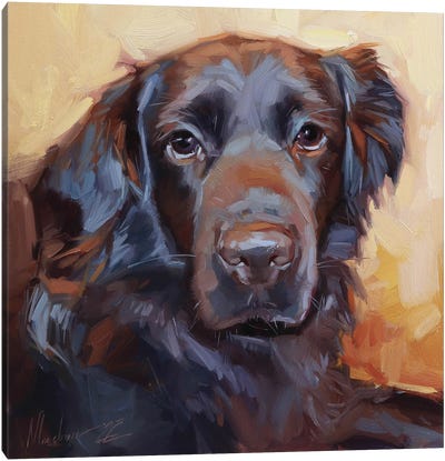 Brown Dog Painting Canvas Art Print - Alex Movchun