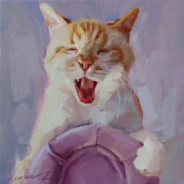Alex Movchun: Red Cat Portrait, Screaming Cat by Alex Movchun