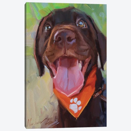 Chocolate Labrador Portrait Canvas Print #AMV109} by Alex Movchun Art Print