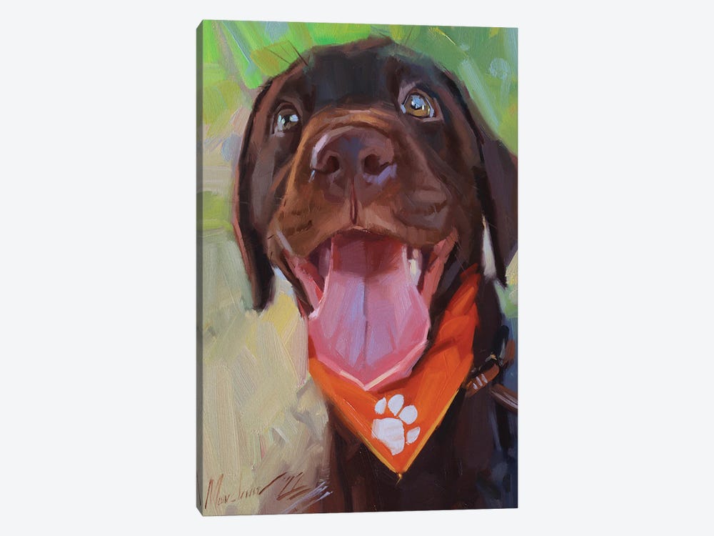 Chocolate Labrador Portrait by Alex Movchun 1-piece Canvas Print