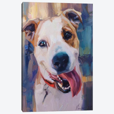 Staffordshire Terrier Portrait Canvas Print #AMV111} by Alex Movchun Canvas Artwork
