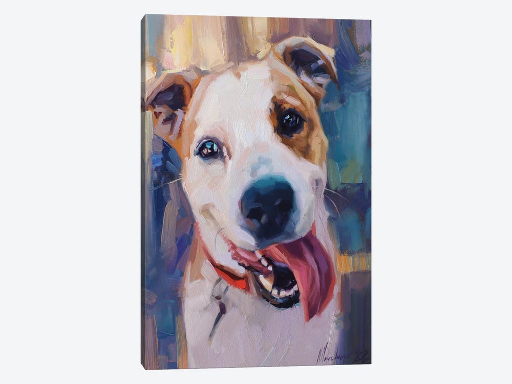 Staffordshire Terrier Portrait by Alex Movchun 1-piece Canvas Artwork