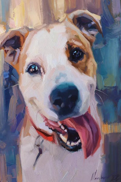 American Staffordshire Terriers: Staffordshire Terrier Portrait by Alex Movchun