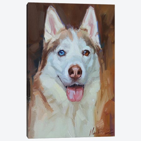Husky Portrait Canvas Print #AMV112} by Alex Movchun Canvas Art