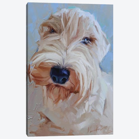 White Dog Portrait Canvas Print #AMV119} by Alex Movchun Canvas Wall Art