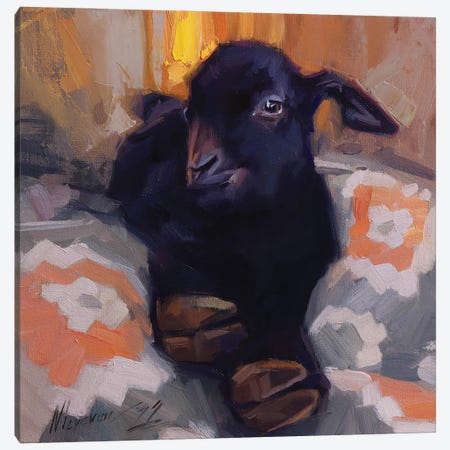 Small Goat Painying Canvas Print #AMV120} by Alex Movchun Canvas Art Print