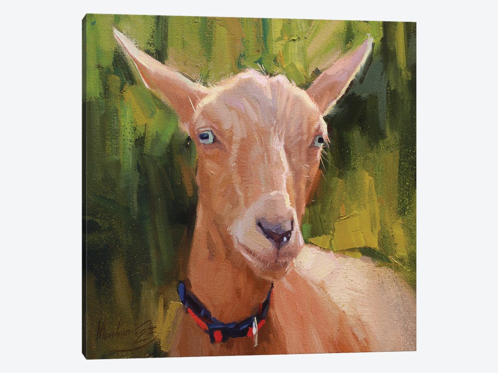 Goat Portrait, Red Goat by Alex Movchun 1-piece Canvas Art Print