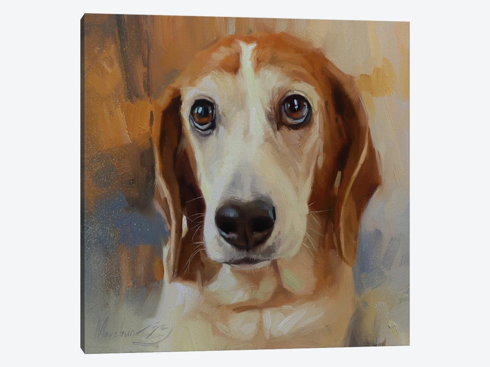 Portrait Of Beagle by Alex Movchun 1-piece Canvas Art Print