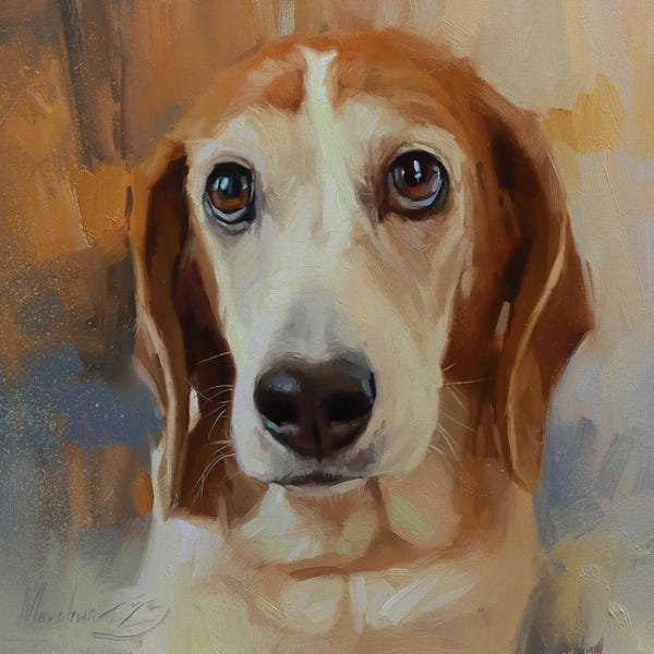 Beagles: Portrait Of Beagle by Alex Movchun