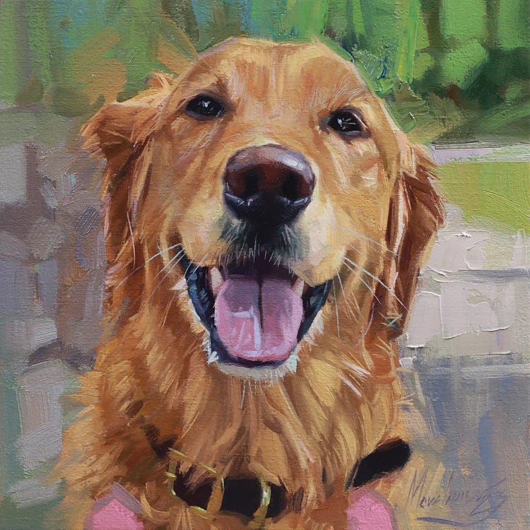 Golden Retriever Portrait by Alex Movchun wall art