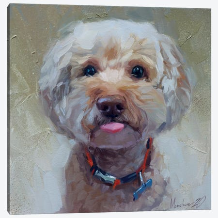 Little Cute Dog Canvas Print #AMV15} by Alex Movchun Canvas Art
