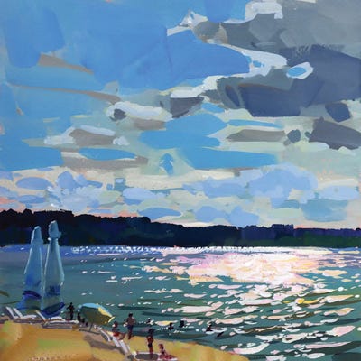 Sunny Day On The Beach by Alex Movchun framed wall art