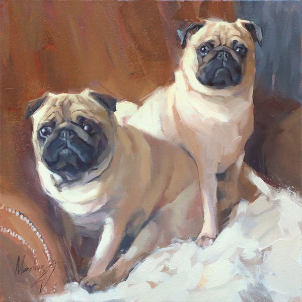 Pugs: Two Pugs by Alex Movchun